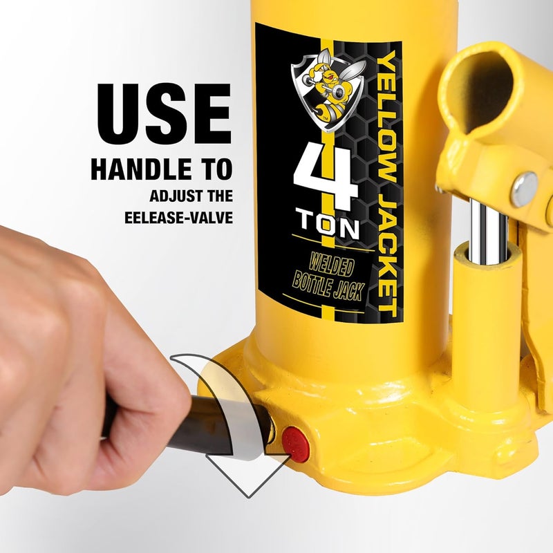 Yellow Jacket 4 Ton Muti-Directional Welded Bottle Jack(8,000lb) with Carrying Case for Car, SUV, Auto Repair - Image 5